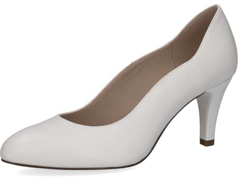 CAPRICE Damen Pumps aus Leder Spitz, Weiß (White Nappa), 37 EU