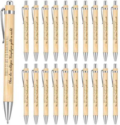 Tenare 20 Stück Stifte für Kollegen Abschiedsgeschenk Kugelschreiber Arbeit Ist Wie Ein Banküberfall Kugelschreiber mit Gravur Holz Druckkugelschreiber für Ruhestand Mitarbeiter Kollegen Abschied