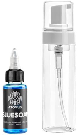 Tattoo Blue Seife, 40 ml Reinigung beruhigende Heilungslösung Hochkonzentrierte Tattoo -Seife mit 200 ml leere Flasche
