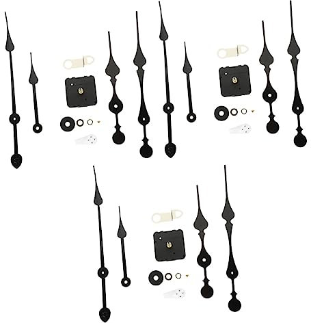 Artibetter 3 Sätze Uhrzeiger Uhrwerk Mit Pendel Geräuschlose Uhr Hohes Drehmoment Uhrzeiger Uhrwerk Ersatzteile Uhr Halskette Quarzuhr Uhren Schwarzer Kunststoff