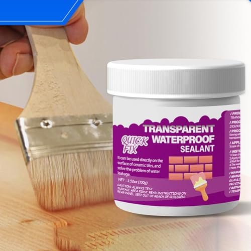100 g de revêtement imperméable transparent, mastic étanche pour murs – 100 g de vernis transparent pour mur toit moyen invisible – colle de réparation anti-fuite pour l'intérieur et l'extérieur