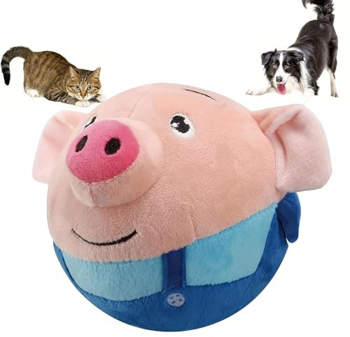 CERICAI Active Moving Pets Plush Toy, USB Rechargeable, Electronic Pet Dog Toy Ball, Singing Talking Interactive Balls Dog Toys, Dog Plush Bouncing Jump Ball for Pet Dogs for Gift