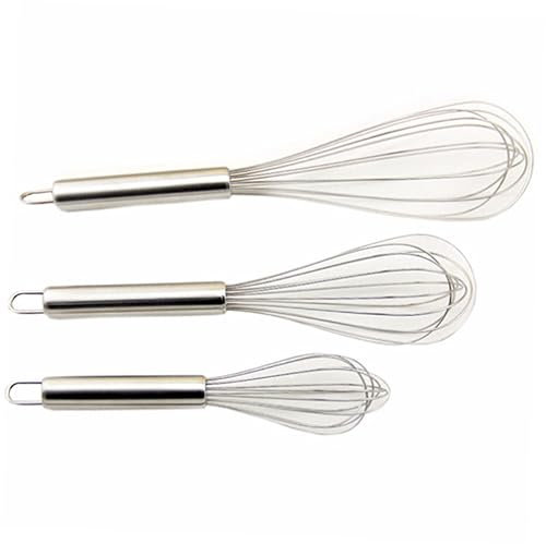 ABOOFAN 3piezas Batidora De Huevos Batidor De Inoxidable Utensilio De Cocina Batidor De Alambre Espumador