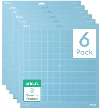 Cricut adhérence légère tapis de machine, 30.5 x 30.5 cm, tapis de découpe réutilisables avec film, pour cardstock, Iron-on, vinyle etc., pour Explore & Maker - lot de 6