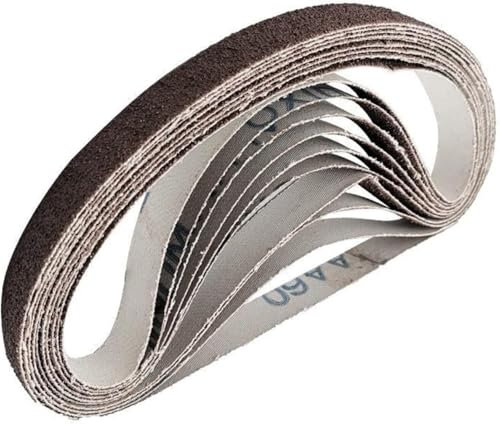 Cinta lijadora,papel de lija,ban bandes abrasives, 10 bandas de lija de 15 x 452 mm, grano 40-600, for adaptador de lijadora M10, pulidora y herramientas abrasivas.(320)