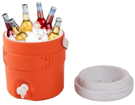 Refroidisseur de boisson thermique : porte-gobelet durable, support liquide de grande capacité | Fixez le couvercle rotatif avec une poignée facile pour la distribution d'eau froide et le