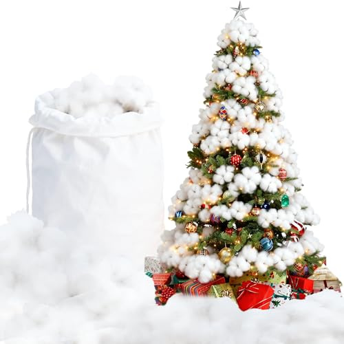 panemy Kunstschnee Deko Weihnachten, 420g Weihnachten Gefälschte Schnee | Dekoration, Watte Deko Schnee Innen Fake Schnee für Weihnachtsbaum Winter Wohnkultur