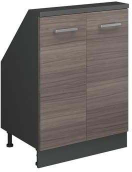 Vicco Mobile cucina sottotetto R-Line, Grigio nobile/antracite, 60 cm con 2 porte