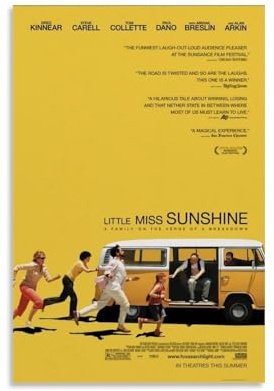 HUWYREWQRH Little Miss Sunshine Poster, ästhetische Wandkunst, Dekor, Vintage-Leinwand, dekoratives Gemälde-Poster für Wohnzimmer, Schlafzimmer, 20 x 30 cm, ungerahmter Stil