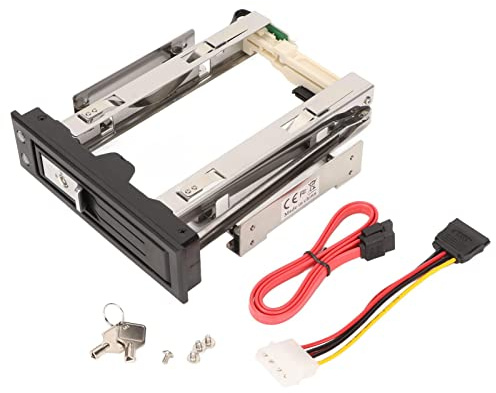 3.5in Inal Enclosure, III Hard Drive Tray, Hot Swappable 6Gbps Trayless e Rack Cage with Fan, Aluminum y ABS for Desktop PC Server Data STO