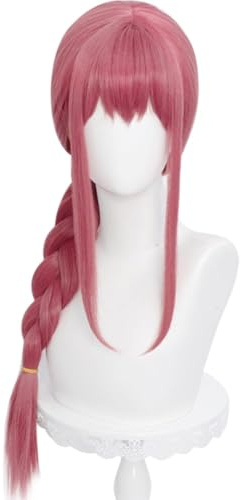 Makima Wig Red Pink Wig Chainsaw Anime Cosplay Wigs Women Girls Children Adults Teenager Wig Halloween Party