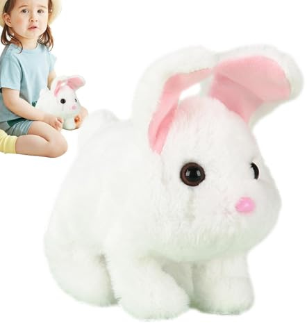 Mascota Interactiva Conejito Educativo Que Camina Con Sonido | Juguetes Interactivos De Conejo Para Chicos, Niñas, Niños, Cumpleaños, Pascua Y Navidad