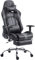 Silla Racing XL Limit Tapizada en Cuero sintético I Silla Gaming con Soporte Metal Cromado I Silla Oficina con Ruedas I Silla Gamer Regulabl, Color:Negro/Gris, Reposapiés:con reposapiés