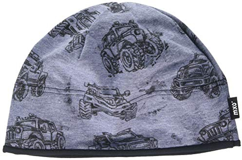 maximo Jungen Beanie, aus bedrucktem Jersey mit Monster Mütze, Mehrfarbig (Bluemeliert-Schwarz-Trucks 81), 51