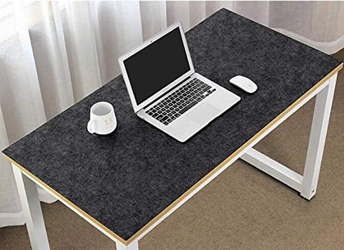Extended Large Felt Desk Pad Ultra-Thick Anti-Static Mouse Keyboard Mat Gaming Pad Writing Laptop Mat Anti-Slip for Office and Home, 120x60cm, Dark Grey