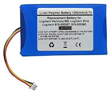 Batterie 3,7 V 1250 mAh pour télécommande Harmony 950, Elite, 915-000257, 915-000260, 533-000128, 623158