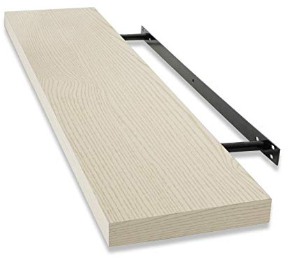Floordirekt Wandboard Stockholm | Wandregal | Elegante, freischwebende Optik | Lackiert oder matt | Schweberegal inkl. Montagematerial (100 x 23 x 4 cm, Beige | Matt)