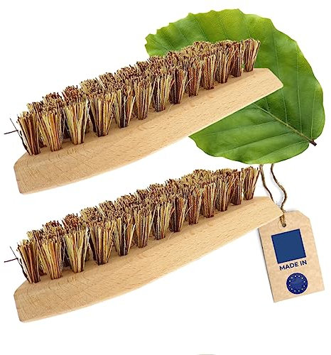 2X HOFMEISTER® Schmutzbürste für Schuhe & Stiefel, 19 cm, Schuhbürste gegen Schmutz, echte Fibre Borste und Buche, robuste Reinigungsbürste aus Europa, geeignet für alle Materialien