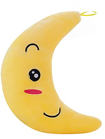 Surakey LED Kissen Mond,Mond Spielzeug Plüsch Kissen mit Lichtern,Glühend Leuchtend Blinklicht Kinderzimmer Kissen Gefüllte Stofftiere,Plüschtiere Weihnachten Halloween Party Wohnzimmer Dekoration