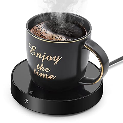 Réchauffe-Tasse à Café Chauffe-café, Chauffe-Tasses, Chauffe-Tasses de Table, Chauffe-Boissons électrique avec 3 réglages de température, avec Protection Auto on/Off et Auto Power Off (Noir)