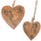 Marzoon 2er Set Holz Herz Anhänger 15 cm & 10 cm - mit Blitz Laserbranding und Gold Glitzer - Massive Holzherzen zum Hängen