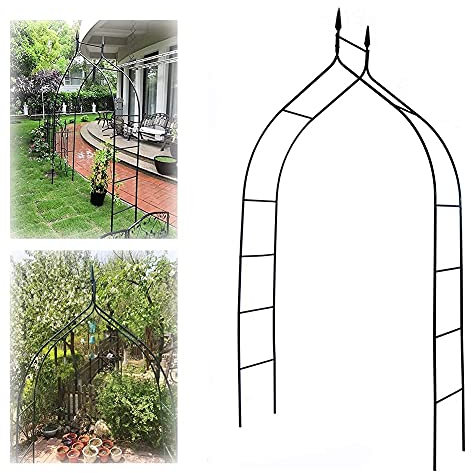 ksamwjf Gartenlauben und Bögen,Metall-Gartenbogen für Kletterrosen und -Pflanzen,Gartenbogen-Spalier gewölbter Metallrohrrahmen-Kletterpflanzenlaube,140x260cm