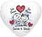 SpecialMe® Herzkissen personalisiert verliebte Strichmännchem Spruch Ich Deins Du Meins Wunschnamen Geschenk Liebe inkl. Füllung weiß Herz-Kissen