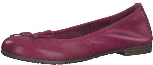 MARCO TOZZI Damen Ballerinas aus Leder mit Schleife, Rosa (Pink), 40 EU