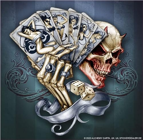 chemstickattack Aufkleber Devil Teufel Spielkarten Würfel Glücksspiel 10x10 cm
