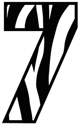 Personalised Wheelie Bin Stickers Custom House Number -Black Zebra Stripes Font (Number 7 - Small)