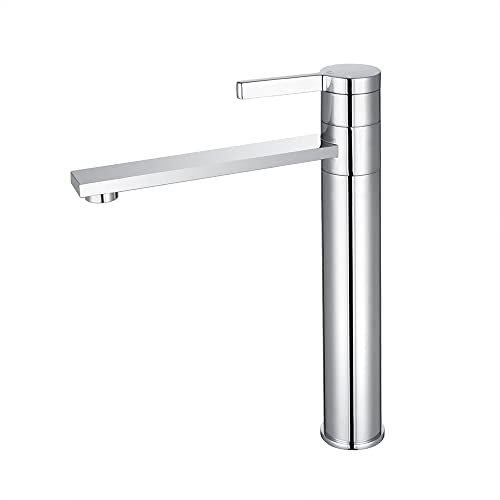 INEX EUROPA Robinet de lavabo monocommande EDSS 44844 XLCR en acier inoxydable avec hauteur XL et finition métallique chromée.