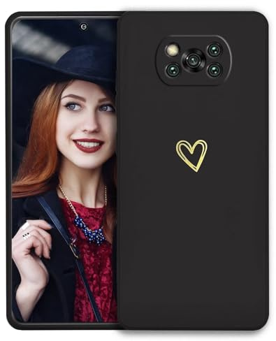 POUHYE Handyhülle für Xiaomi Poco X3 NFC/Poco X3 Pro Hülle, Soft Silikon Case, Kameraschutz und Bildschirmschutz, Ultra Dünn Stoßfest Anti-Rutsch Schutzhülle für Xiaomi Poco X3 NFC/Poco X3 Pro Schwarz