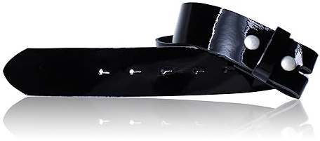 FRONHOFER Wechselgürtel 4 cm, Gürtel ohne Schnalle, Gürtel mit Druckknopf, echt Leder, 18267, Größe:Körperumfang 110 cm/Gesamtlänge 125 cm, Farbe:Schwarz-Lack