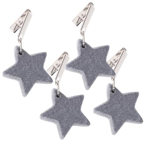 Zerodeko 4 Stück Tischdeckenhalter aus Stein Kleiderbügel für schwere Beanspruchung Gewichtsclips draussen Abdeckclip Campingbedarf Campingtisch Zubehör Terrazzo