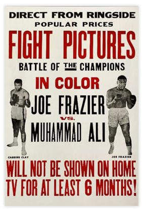 NWGACS Frazier Vs. Ali Fight, Leinwand-Poster, Schlafzimmer-Dekor, Sportlandschaft, Büro, Raumdekoration, Geschenk, ungerahmt, 60 x 90 cm
