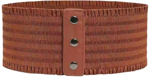 Kawailay Ceinture large pour femme - Corset élastique - Ceinture à enrouler - Avec bouton pression - Vintage - Décorative - Pour robes, chemises, vestes