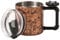 SKY FISH Personalised Coffee Mug, Stainless Steel Iced Coffee Cup, Funny Office Gift for Man Colleague, Novelty Drinking Glasses with Rotating Gyro Handle, Includ Lid and Straw (Rose Gold, 600ml)
