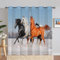 ANHOPE Winter Feld Tier Pferd Vorhänge mit Ösen Weich Gardinen Blickdichte Thermo Vorhang Blackout Curtain Schlafzimmer Wohnzimmer Verdunklungsvorhänge 2er Set H 210 x B 132 cm