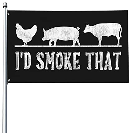 Premium Flagge Ich Würde Das Rauchen Patriot Bbq Barbeque Koch Chef (2) Parade Flag Diverse Flagge Lebendige Farbe Gartenfahne Für Balkon, Hinterhof, Hauswanddekoration, 90X150cm