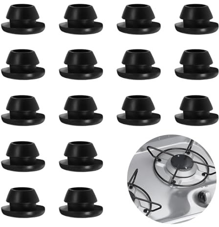 16 Gomme per Supporti per Oentole con Aste da 5 mm, Supporto in Gomma per Fornelli a Gas, Accessori per Fornelli da Camper