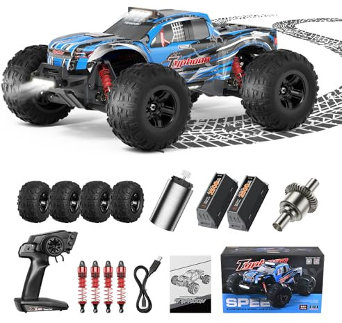 CUPCHID Ferngesteuertes Auto, 4WD 1:10 RC-Auto mit 45+ km/h hoher Geschwindigkeit, Doppelbatterie 40 Minuten+, 4x4 elektrisches RC-Crawler-Fahrzeug