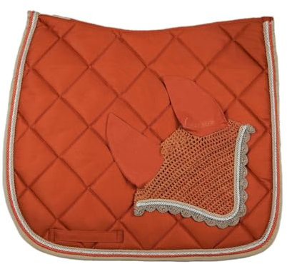 Wagner-Germany DR Schabracke mit Fliegenhaube und Strass-Steinen ORANGE/BEIGE