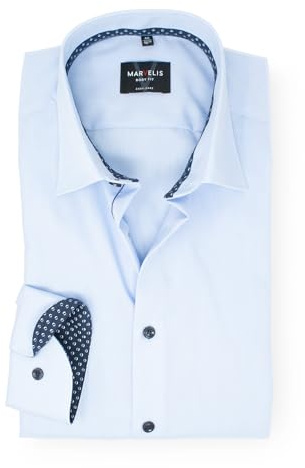Marvelis Body Fit Hemd Extra Langarm 69 cm mit New York Kent Kragen Hellblau Gr. 41