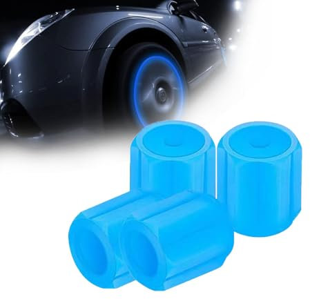 FelEa Auto Leuchtende Ventilkappen Auto Ventilkappen Autoventil Auto Ventilkappen Autoventil Kappe Reifenventilkappen Ventildeckel Autoreifen für Toyota Prius Zubehör,B-Blue