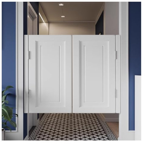 WUIIEN Portes battantes à persiennes, Porte battante de Style Salon de café avec Panneaux à persiennes en Bois pour Porte de Bar de Grange, Porte de majordome Occidentale avec Fonction de Fermeture