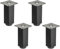 4 pièces SOTECH Pieds de meuble ZULU 38 x 38 x 120 mm noir mat, charge admissible jusqu'à 100 kg par pied, pieds de vitrine Pieds de socle Pieds d'armoire
