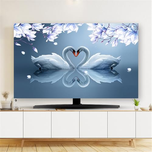 Hiseng 2025 Funda para TV Interior de 32 a 80 TV, Cubierta Antipolvo para TV Universal para Televisor Pantalla de Funda a Prueba de Polvo (Cisne Blanco,40-43 Pulgadas)