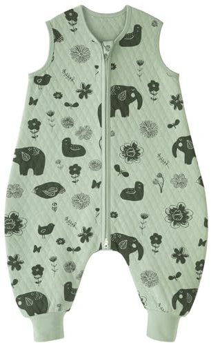 Looxii Schlafsack Baby mit füßen 1.0 Tog Baumwolle BabySchlafsack Herbst Ganzjahres Schlafsack mit Beinen für Kinder 6-18 Monate Jungen Mädchen 70 cm