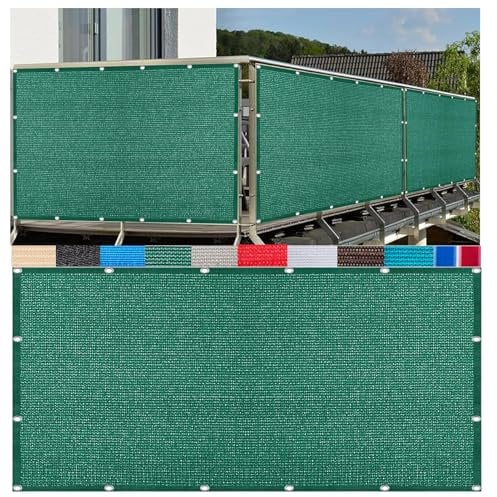 CAQXAQP Verde scuro Rete Ombreggiante,1mx3.6m Telo Ombreggiante Occhiellato 180g/m², Traspirante e 90% Anti UV,per Giardino, Pergola, Balcone Privacy e Terrazzo Protezione Solare