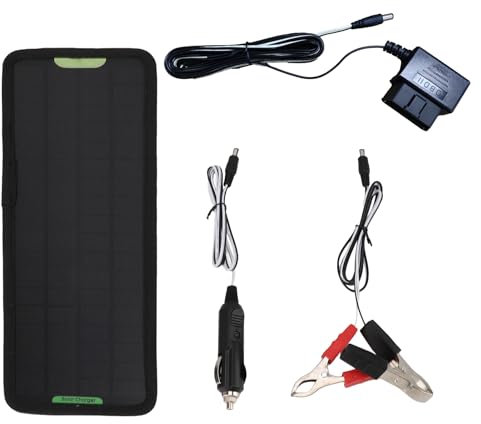 Solar-Ladegerät – Solar-Ladegerät für Autobatterie | 5 W 12 V Solarpanel-Akku mit wasserdichtem Design, Tropf-Lade-Set für das Aber